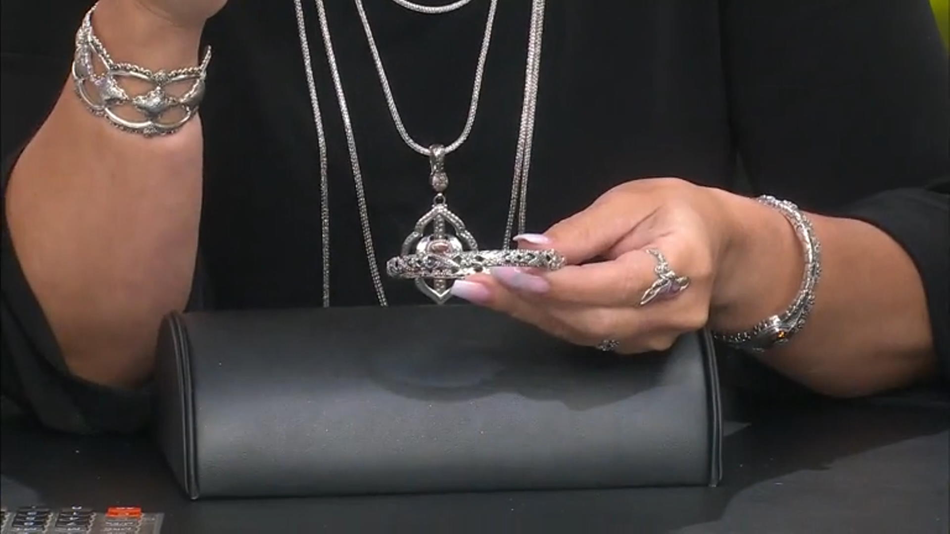 Sterling Silver Floral Bangle Bracelet Video Thumbnail