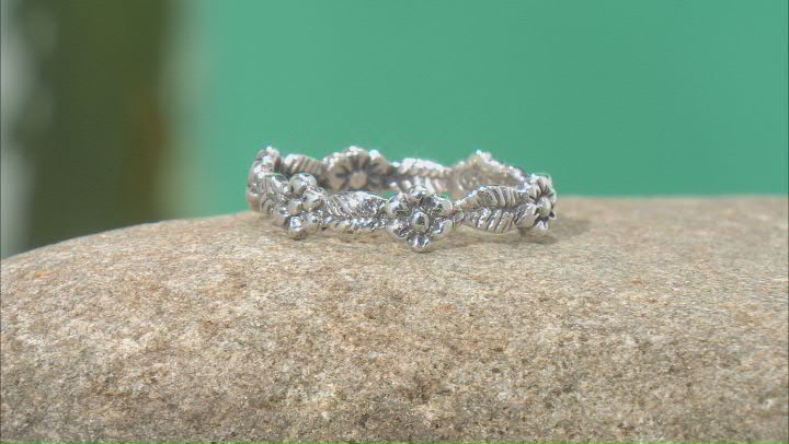 Sterling Silver Stackable Band Ring Set Of Two Video Thumbnail