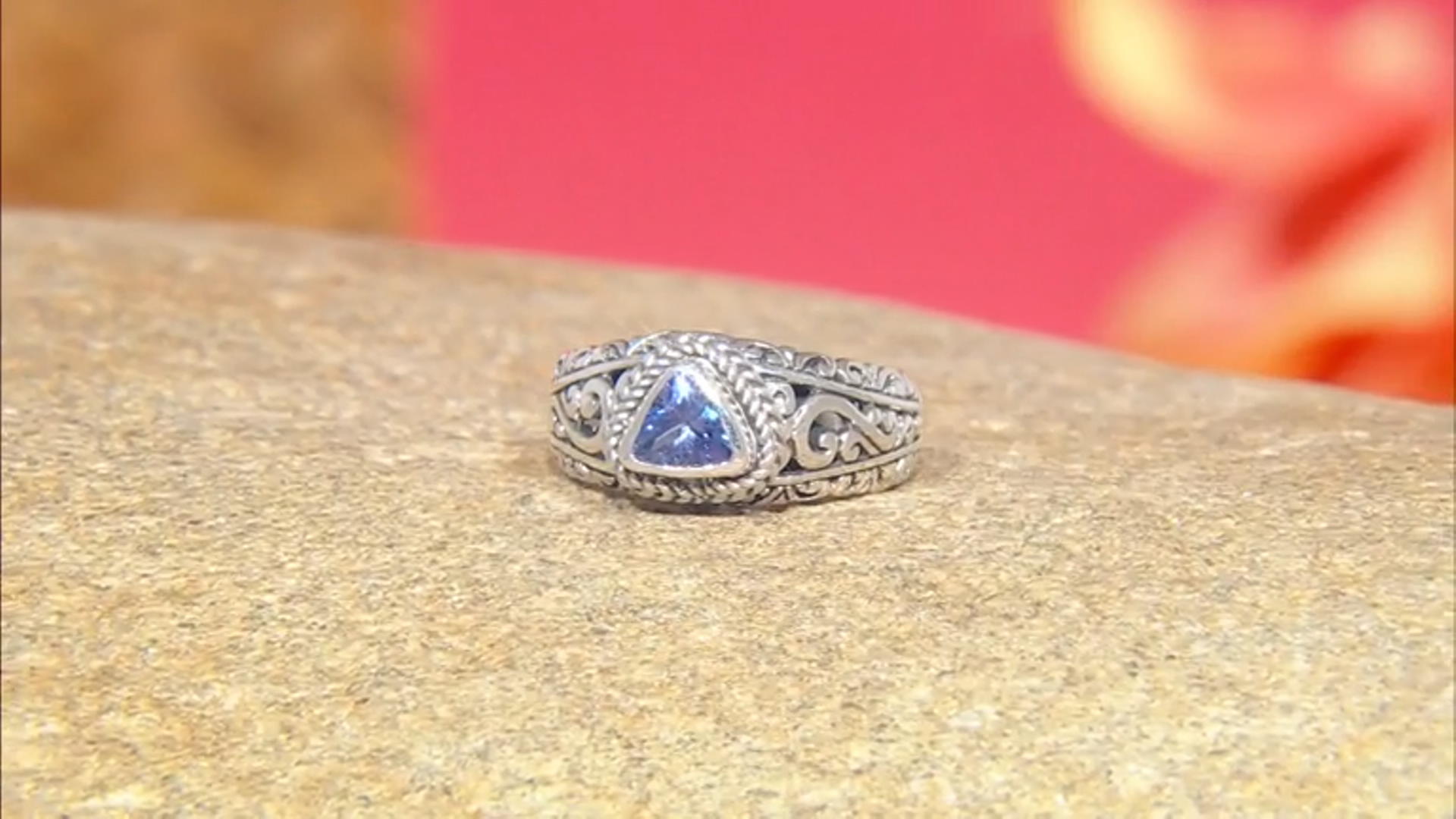 Blue Tanzanite Sterling Silver Ring 0.41ct Video Thumbnail