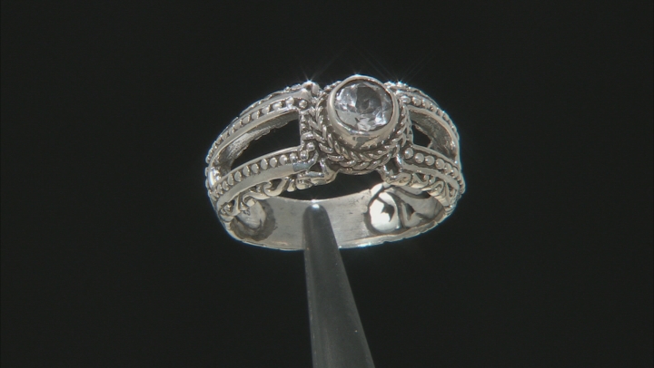 White Topaz Sterling Silver Ring 0.55ct Video Thumbnail