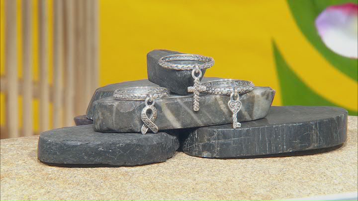 Sterling Silver "Great Love" Stackable Set of 3 Rings Video Thumbnail