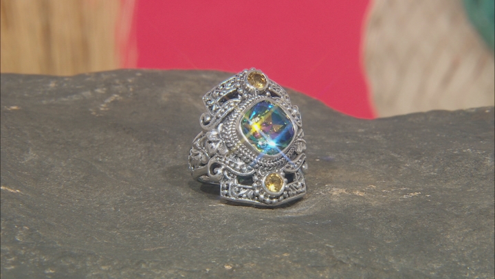 True Picasso™ Quartz And Citrine Sterling Silver Ring 4.90ctw Video Thumbnail
