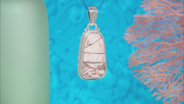 Pink Opal/Mookaite Cabochon Sterling Silver  Pendant Video Thumbnail