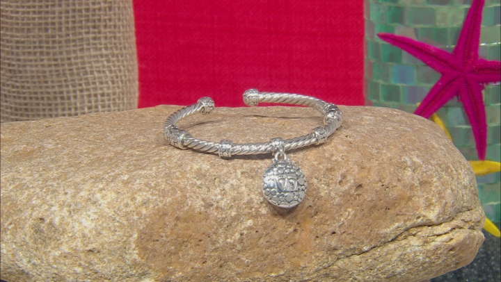 Sterling Silver "Footprints In The Sand" Cuff Bracelet Video Thumbnail