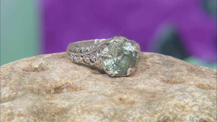 Green Prasiolite Sterling Silver Ring 3.19ct Video Thumbnail