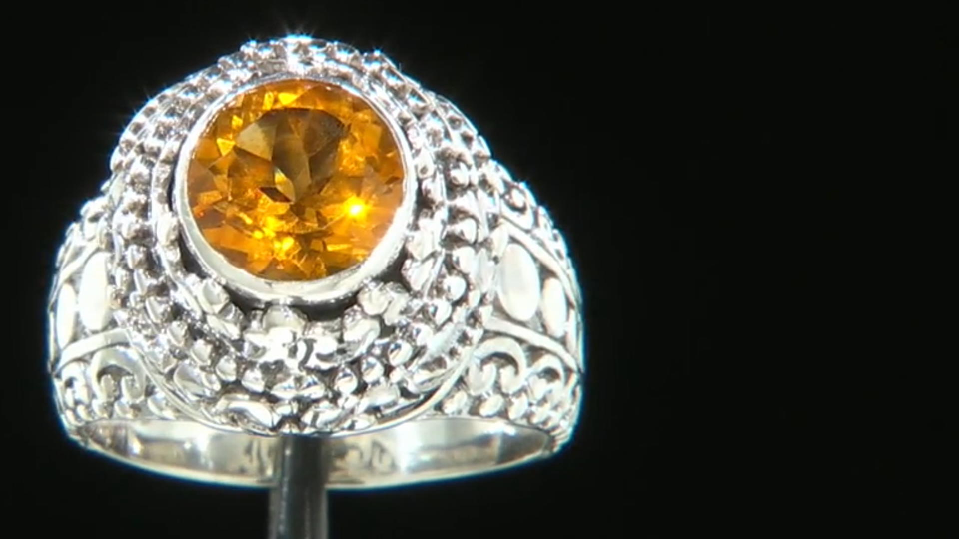 Yellow Citrine Sterling Silver Ring 1.51ct Video Thumbnail