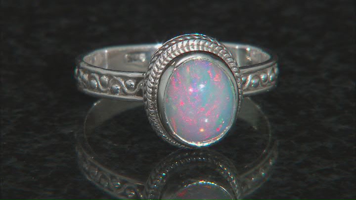 Multi-Color Opal Sterling Silver Set of Rings 1.87ctw