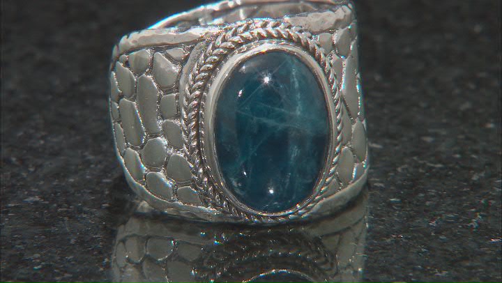 Blue Apatite Sterling Silver Solitaire Ring Video Thumbnail