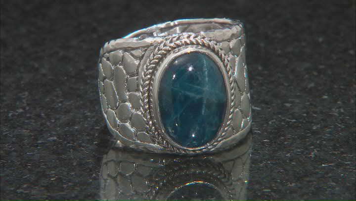 Blue Apatite Sterling Silver Solitaire Ring Video Thumbnail