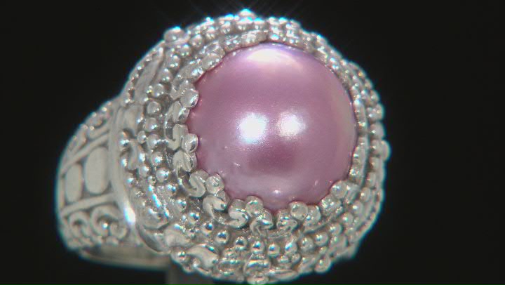 Cultured Pearl Mabe Sterling Silver Ring Video Thumbnail