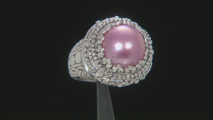 Cultured Pearl Mabe Sterling Silver Ring Video Thumbnail
