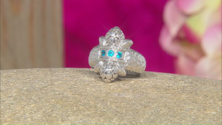 Electric Neon Apatite Silver Ring .12ctw Video Thumbnail