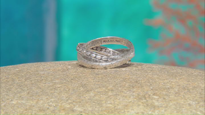 Silver " Stand Hand In Hand" Stackable Set of Three Rings Video Thumbnail