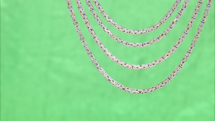 Sterling Silver 20" Byzantine Chain