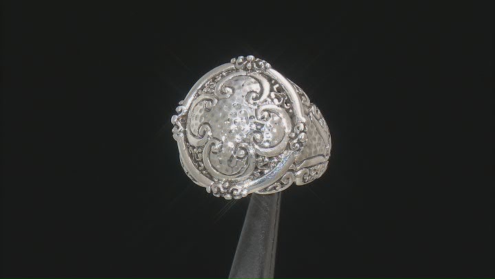 Sterling Silver "Seize His Moments" Hammered Ring Video Thumbnail