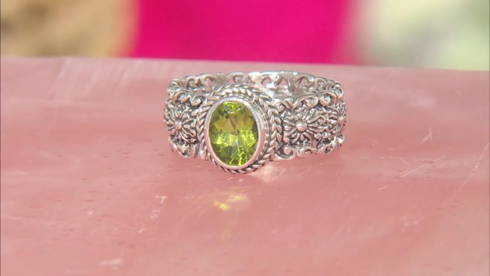 Green Peridot Sterling Silver Solitaire Ring 1.12c Video Thumbnail