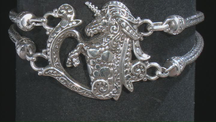 Silver "Messenger of Grace" Unicorn Bracelet