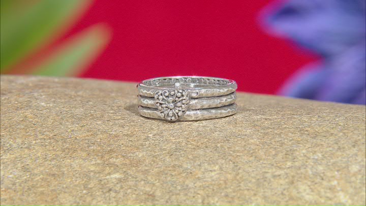 Silver "Filled My Heart" Stack Ring Video Thumbnail