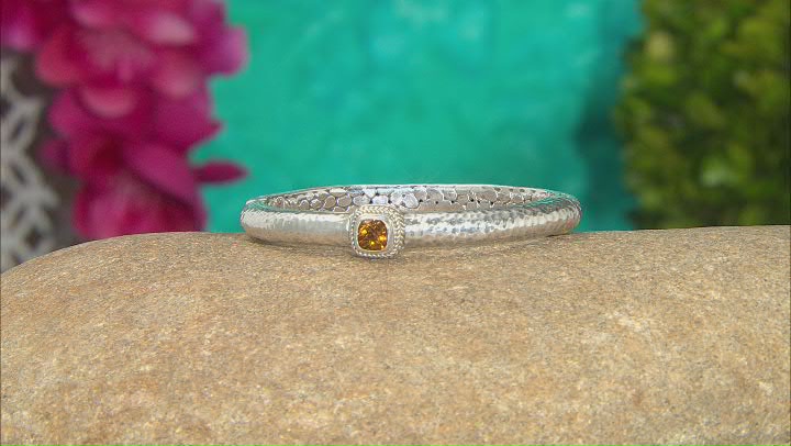 Citrine Silver Jawan and Hammered Bracelet 1.11ct Video Thumbnail