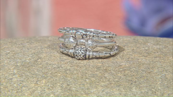 Silver "It Can Be Done" Stackable Set of 3 Rings Video Thumbnail