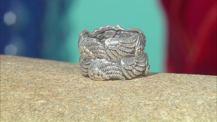 Silver "Help Through All Troubles" Stackable Set of 2 Rings Video Thumbnail