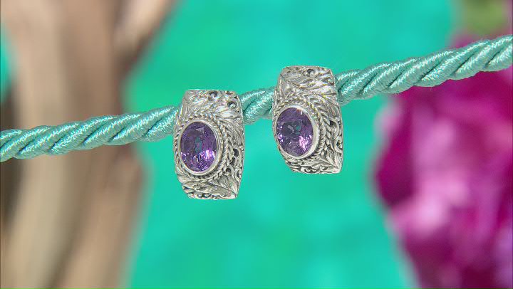 Purple Amethyst Silver Tree of Life Earrings 4.32ctw Video Thumbnail