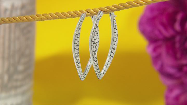 Silver Watermark Hoop Earrings Video Thumbnail