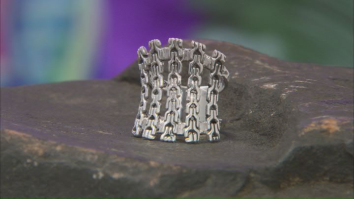 Silver Chainlink and Hammered Split Shank Ring Video Thumbnail