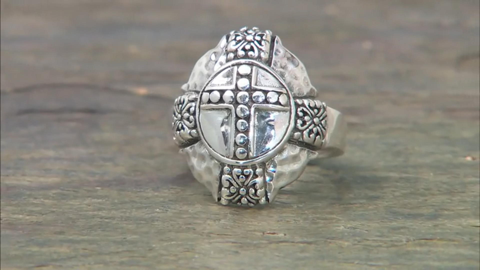 Silver "Whatever Is Pure" Cross Ring Video Thumbnail