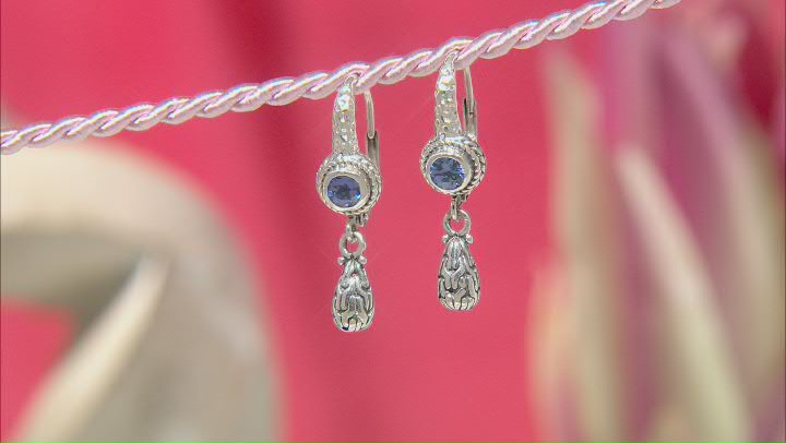 Blue Tanzanite Silver Chainlink Earrings .44ctw Video Thumbnail