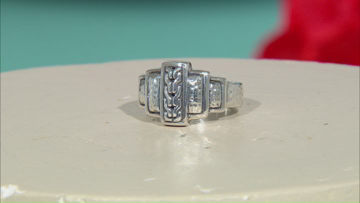 Silver "Steps To Faith" Hammered Ring Video Thumbnail