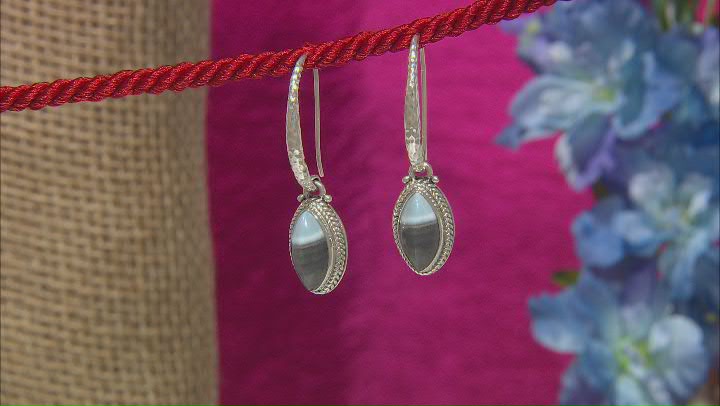 Blue Opal Sterling Silver Earrings Video Thumbnail