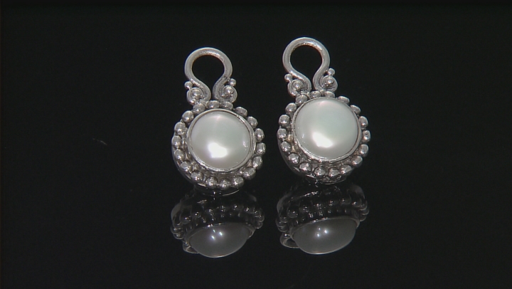 White Cultured Freshwater Pearl Silver Earrings Set Video Thumbnail