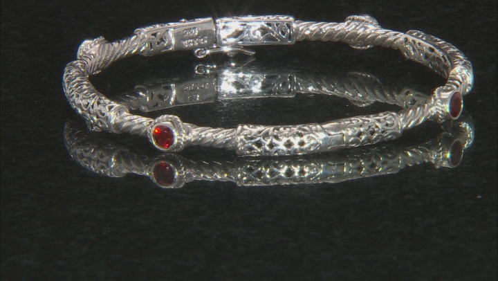 Red Garnet Sterling Silver Bracelet 0.29ct