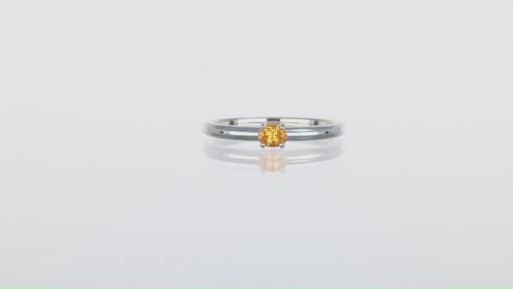 Orange Spessartite Rhodium Over 14k White Gold Ring 0.24ct Video Thumbnail