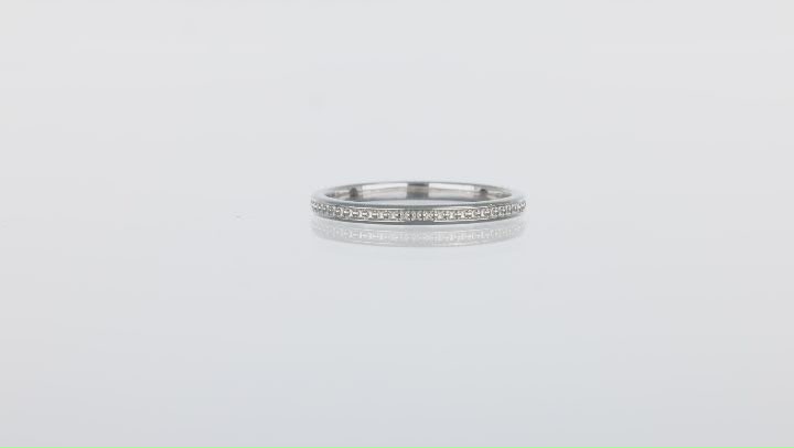 Stackable Beaded Rhodium Over 14k White Gold Band Ring Video Thumbnail