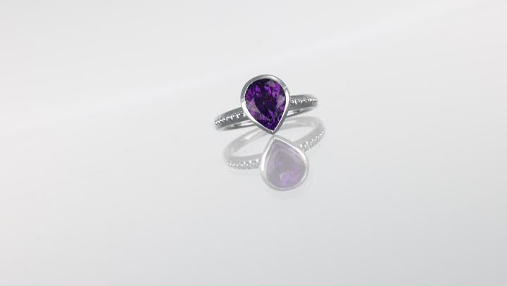 Purple Amethyst Rhodium Over 14k White Gold Hidden Heart Artisan Ring 2.49ct Video Thumbnail