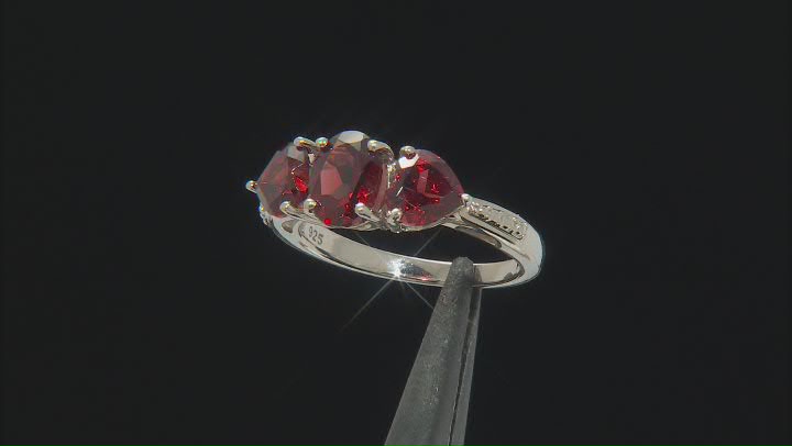 Red Garnet Rhodium Over Sterling Silver Ring 2.77ctw Video Thumbnail