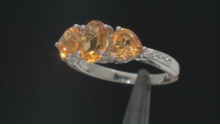 Yellow Citrine Rhodium Over Sterling Silver Ring 2.21ctw Video Thumbnail