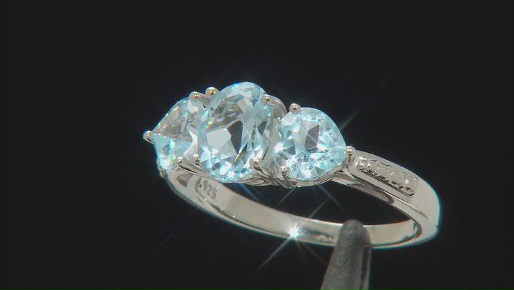 Sky Blue Topaz Rhodium Over Sterling Silver Ring 2.77ctw Video Thumbnail