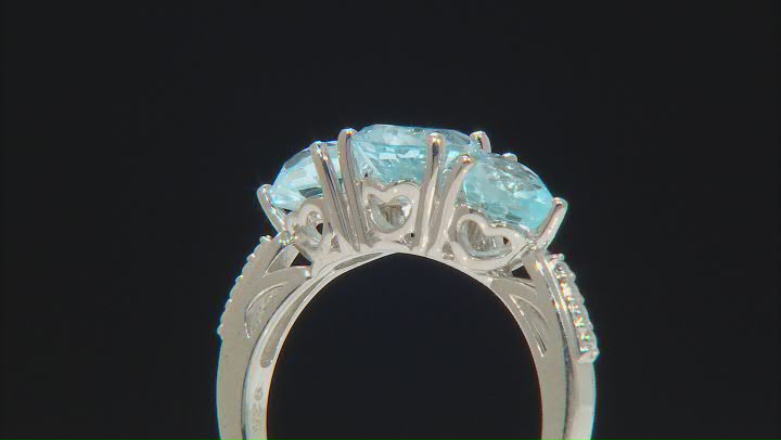Sky Blue Topaz Rhodium Over Sterling Silver Ring 2.77ctw Video Thumbnail