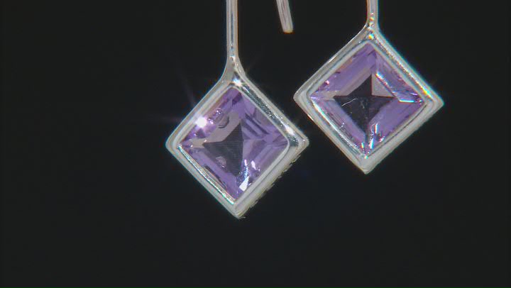 Purple Brazilian Amethyst Rhodium Over Sterling Silver Earrings 1.98ctw Video Thumbnail