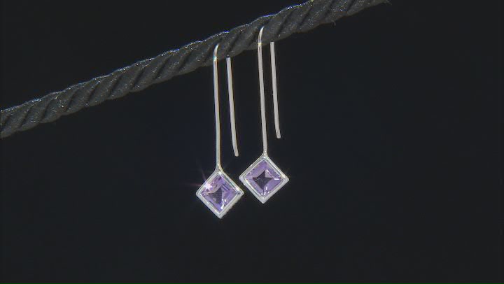 Purple Brazilian Amethyst Rhodium Over Sterling Silver Earrings 1.98ctw Video Thumbnail