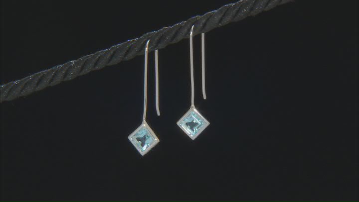 Sky Blue Topaz Rhodium Over Sterling Silver Earrings 2.47ctw Video Thumbnail
