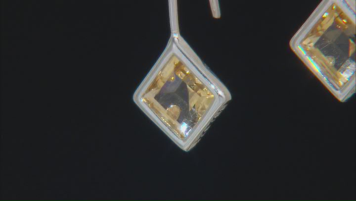 Yellow Citrine Rhodium Over Sterling Silver Earrings 1.98ctw Video Thumbnail