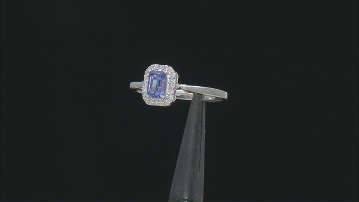 Blue Tanzanite Rhodium Over Sterling Silver Ring 0.64ctw Video Thumbnail