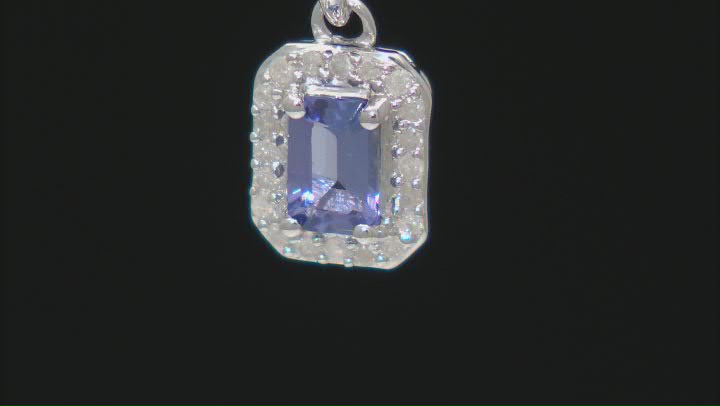 Blue Tanzanite Rhodium Over Sterling Silver Pendant with Chain 0.64ctw Video Thumbnail