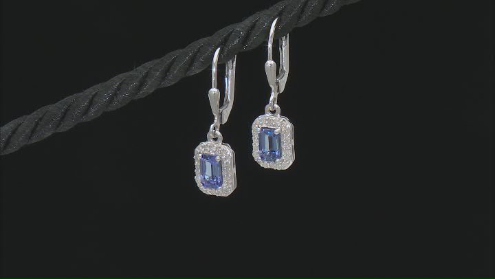 Tanzanite Rhodium Over Sterling Silver Earrings 1.29ctw Video Thumbnail