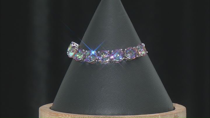 Multi Color Quartz Rhodium Over Silver Bolo Bracelet 12.24ctw Video Thumbnail