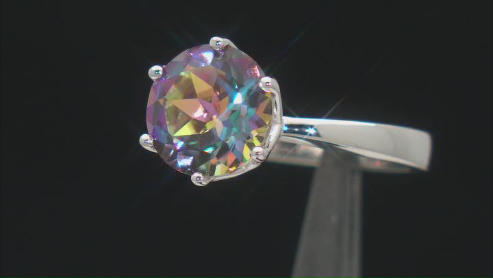 Multi Color Quartz Rhodium Over Silver Ring 2.79ct Video Thumbnail
